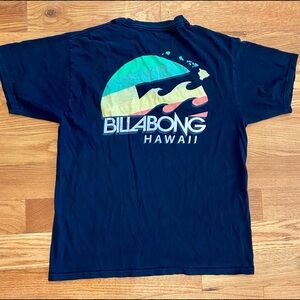 Vintage 2 Sided Billabong Hawaii T-Shirt Men's Medium Spell Out Logo Skater